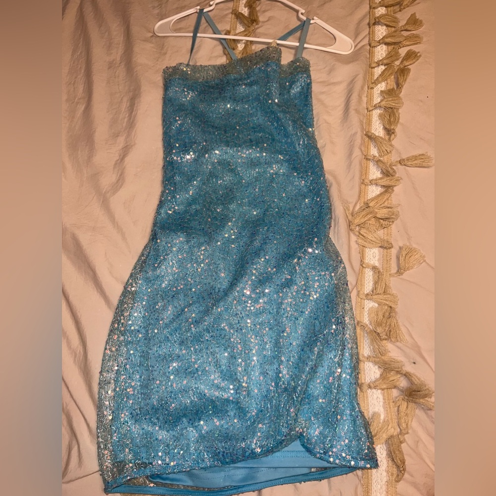 Light Blue Sequin Dress